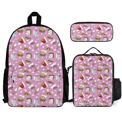 Fast Food - School Backpack Three Piece Set