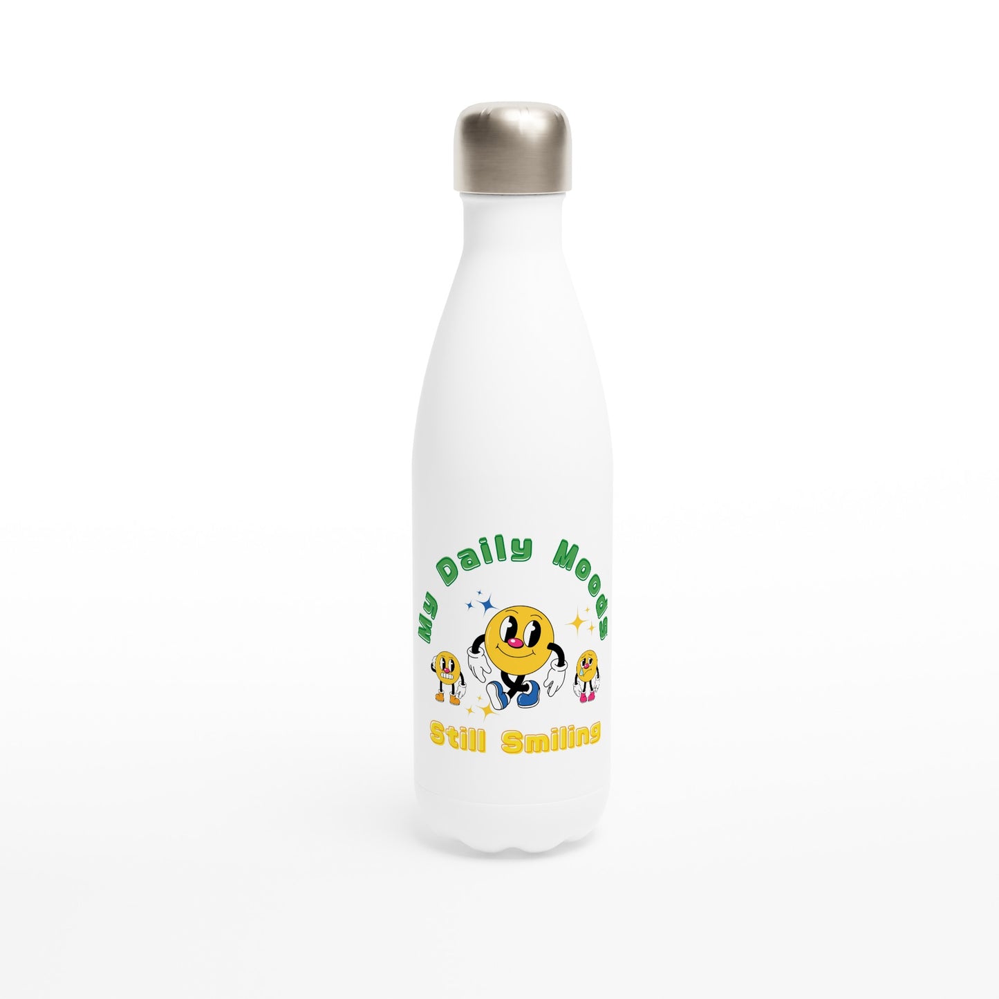 My Daily Moods - White 17oz Stainless Steel Water Bottle Default Title White Water Bottle Globally Fulfilled Retro