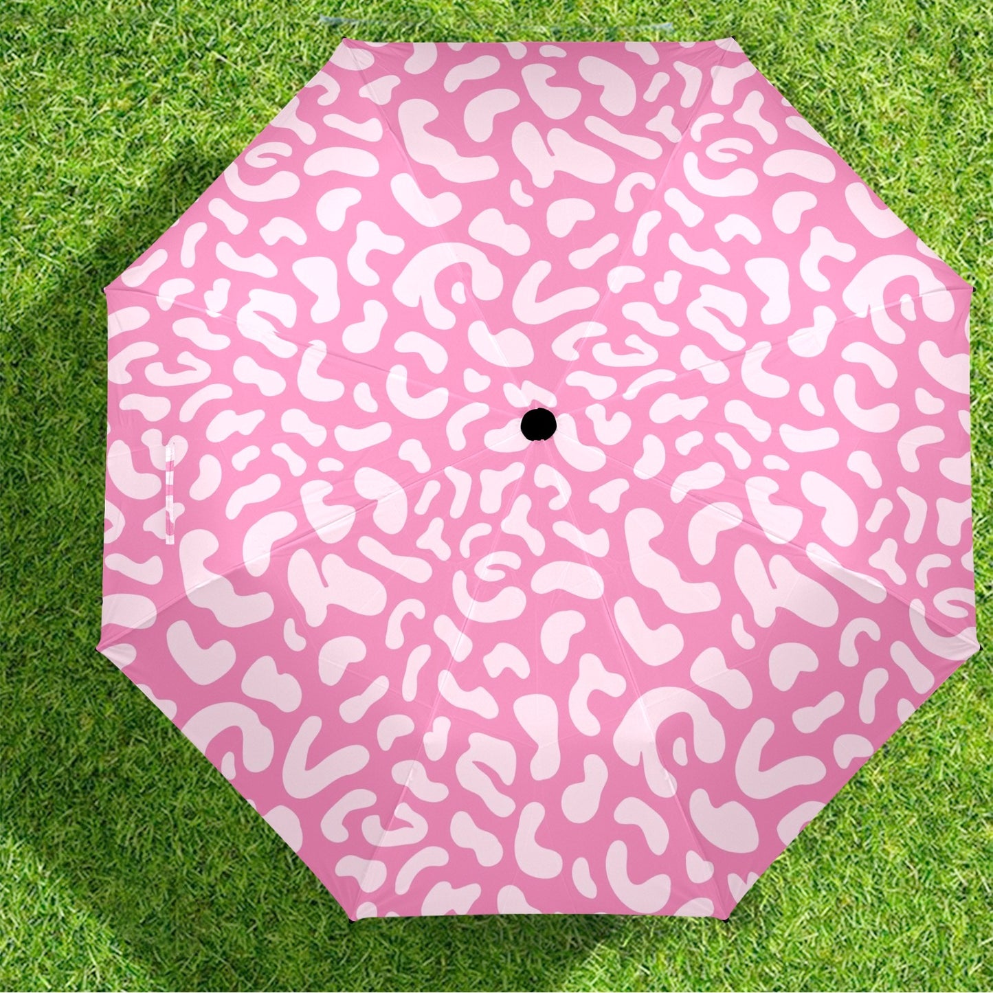 Pink Leopard - Semi-Automatic Foldable Umbrella Semi-Automatic Foldable Umbrella Printed Offshore