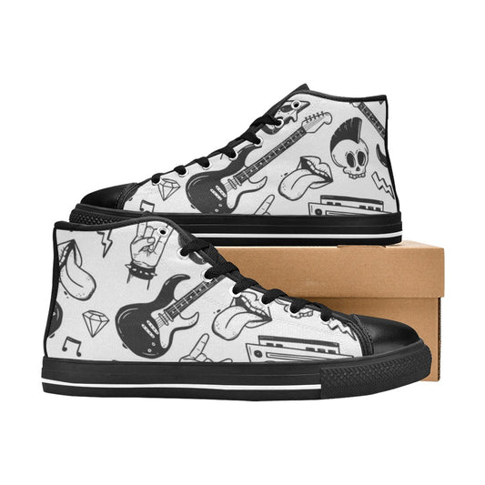 Rock Music - Men's High Top Canvas Shoes