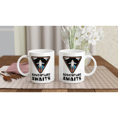 Adventure Awaits - White 11oz Ceramic Mug White 11oz Mug Globally Fulfilled Positivity