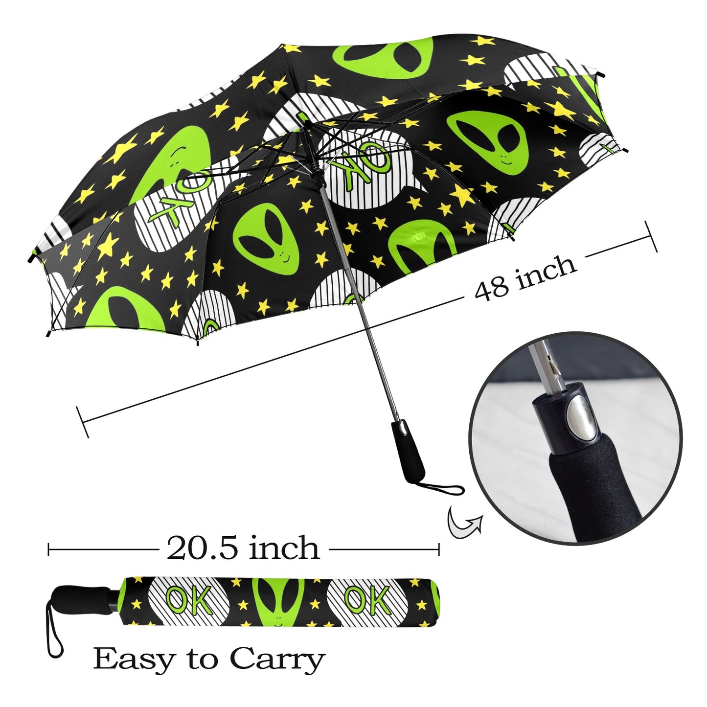 Alien OK - Semi-Automatic Foldable Umbrella Semi-Automatic Foldable Umbrella Printed Offshore