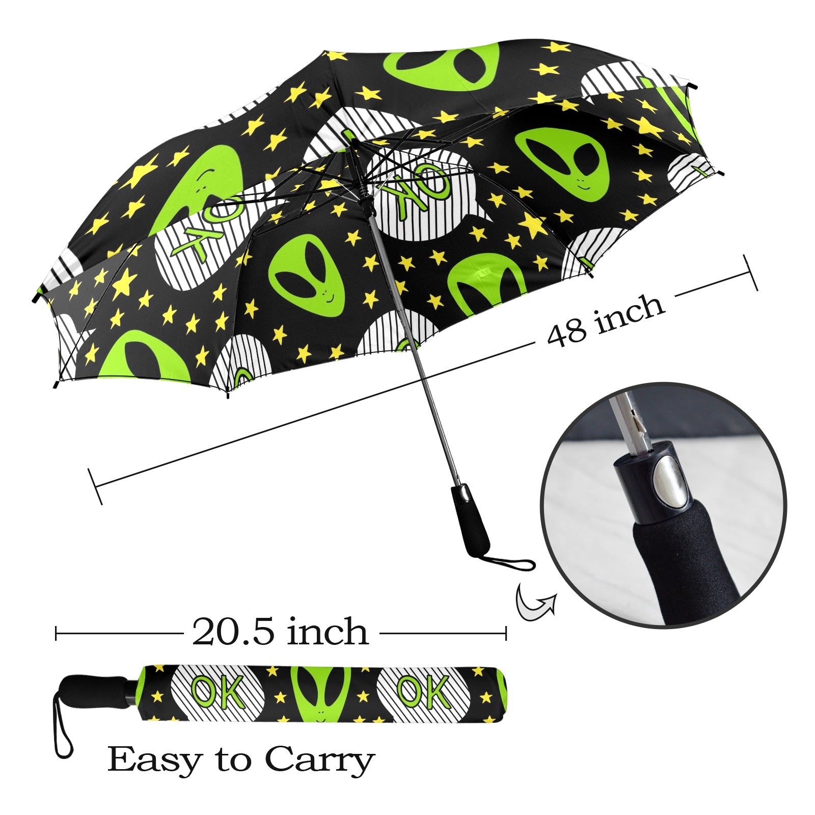 Alien OK - Semi-Automatic Foldable Umbrella Semi-Automatic Foldable Umbrella Printed Offshore