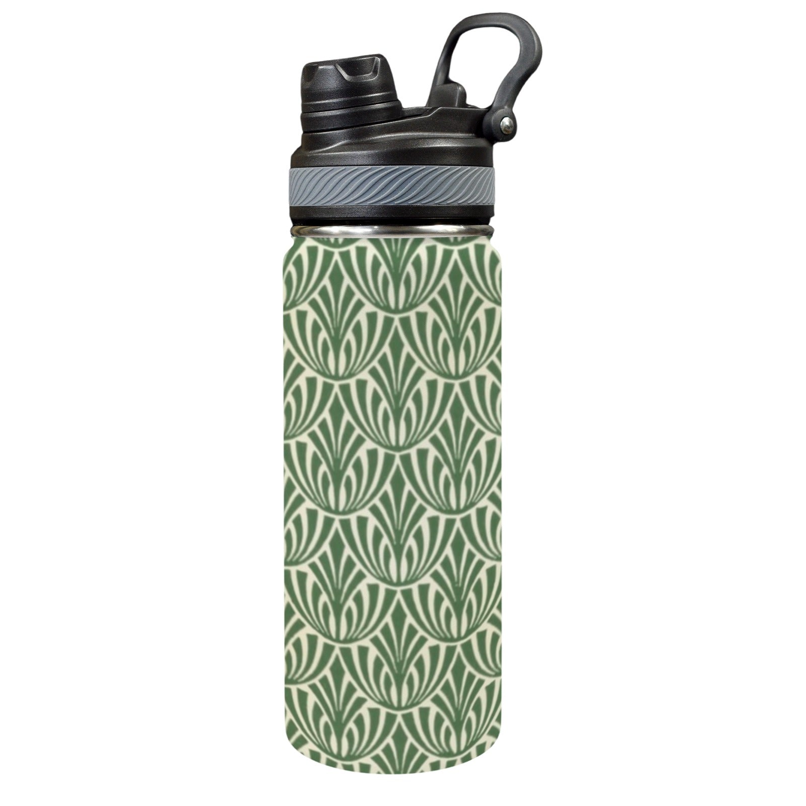 Green Pattern - Insulated Water Bottle with Dual-Use Lid (18oz) Insulated Water Bottle with Dual-Use Lid (18oz) Printed Offshore