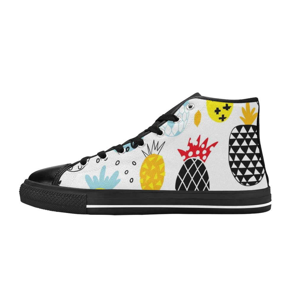 Crazy Pineapples - Men's High Top Canvas Shoes