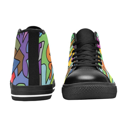 Bright Abstract - Men's High Top Canvas Shoes