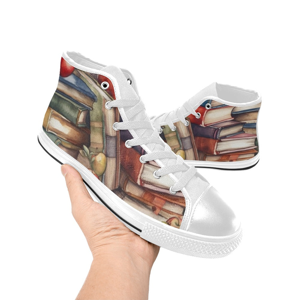 Watercolour Books - Men's High Top Canvas Shoes