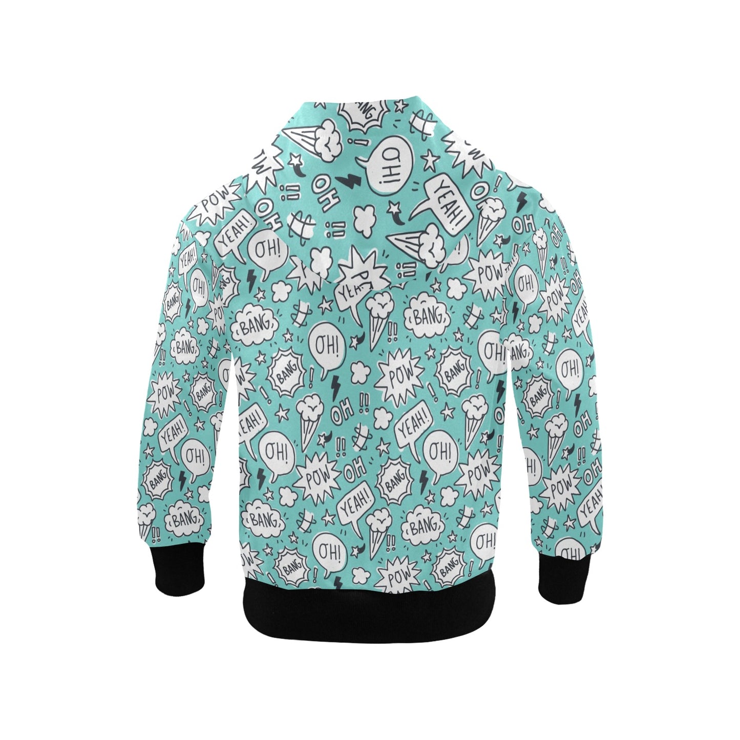 Comic Book Speech Bubbles - Junior Boys Zip Up Hoodie