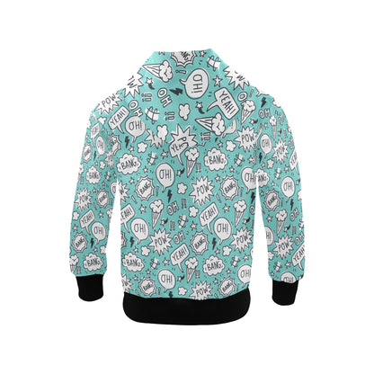 Comic Book Speech Bubbles - Junior Boys Zip Up Hoodie