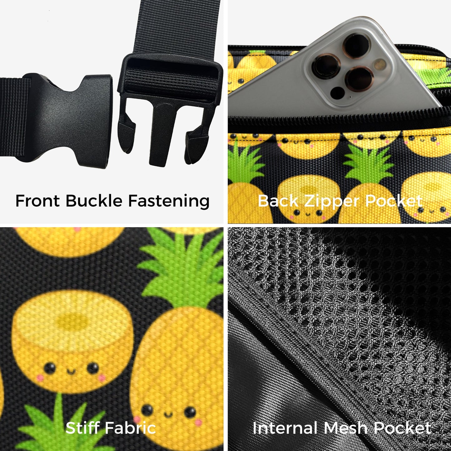 Happy Pineapples - Belt Bag Belt Bag Food Printed Offshore