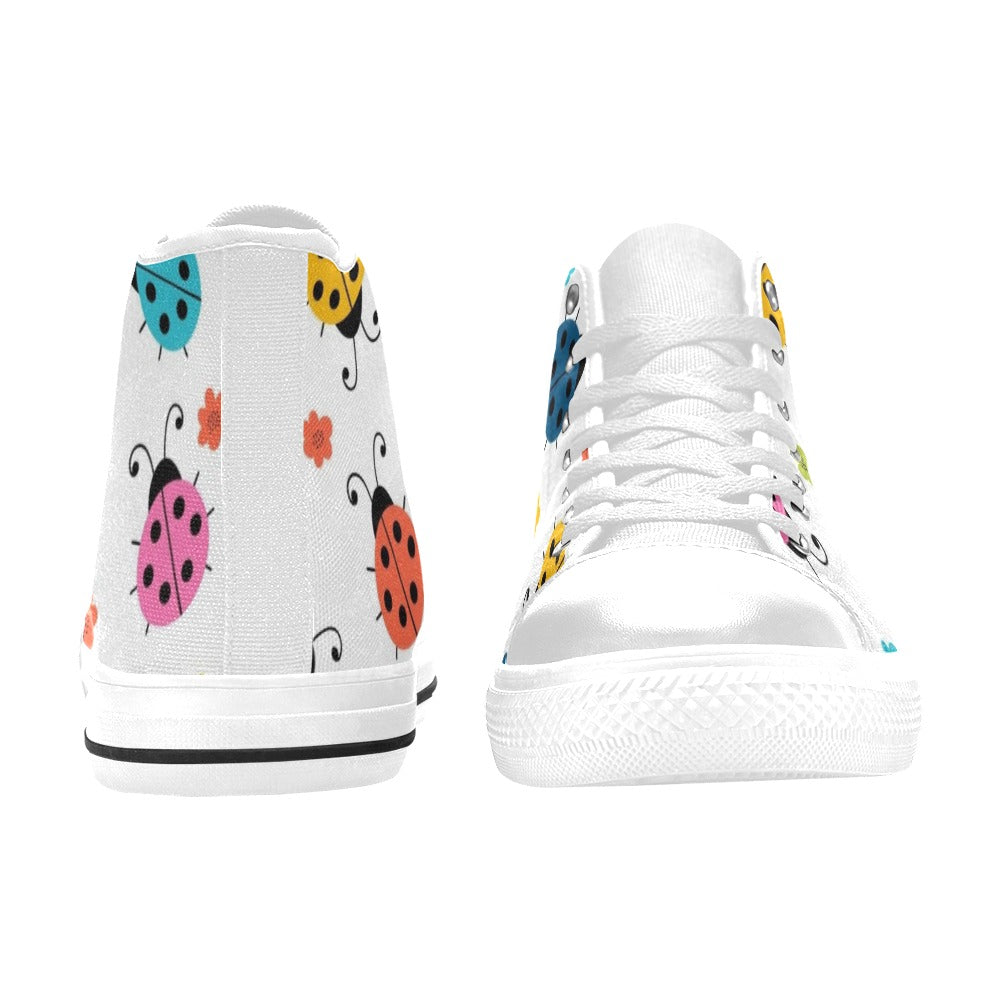 Ladybugs - Women's High Top Canvas Shoes