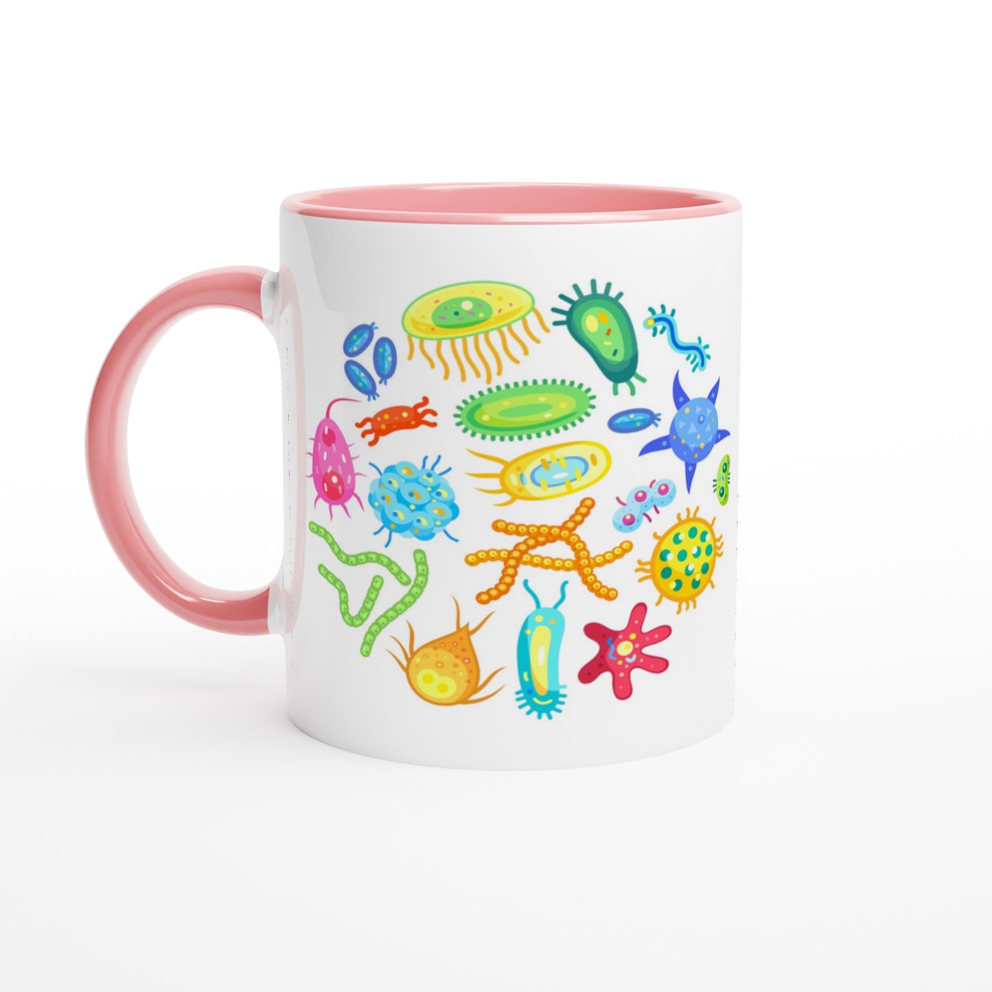 Under The Microscope - White 11oz Ceramic Mug with Colour Inside Ceramic Pink Colour 11oz Mug Science