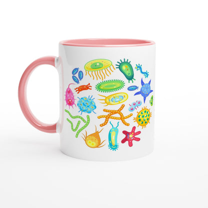 Under The Microscope - White 11oz Ceramic Mug with Colour Inside Ceramic Pink Colour 11oz Mug Globally Fulfilled Science