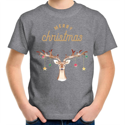 Merry Christmas Reindeer - Kids Youth T-Shirt