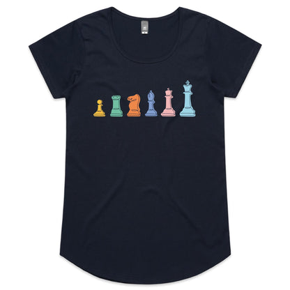 Chess - Womens Scoop Neck T-Shirt Navy Womens Scoop Neck T-shirt Chess Games