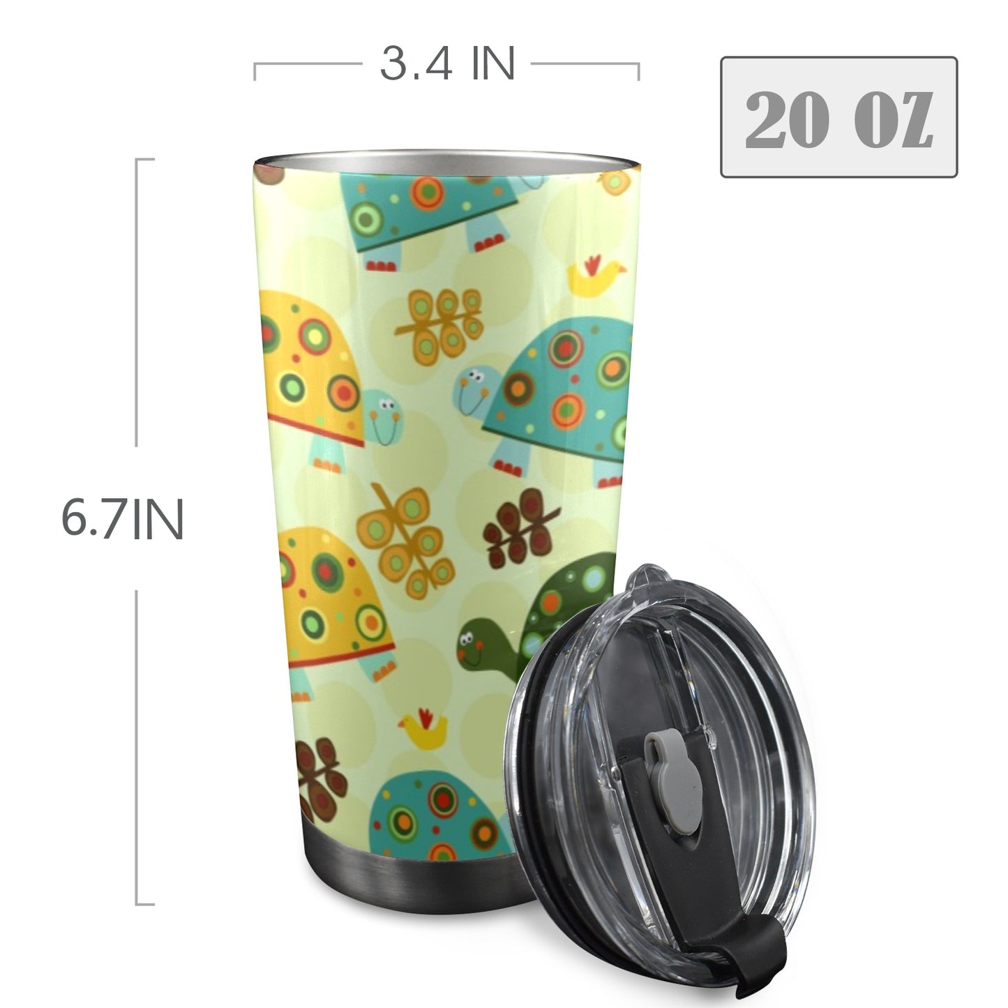 Retro Turtles - 20oz Travel Mug / Tumbler