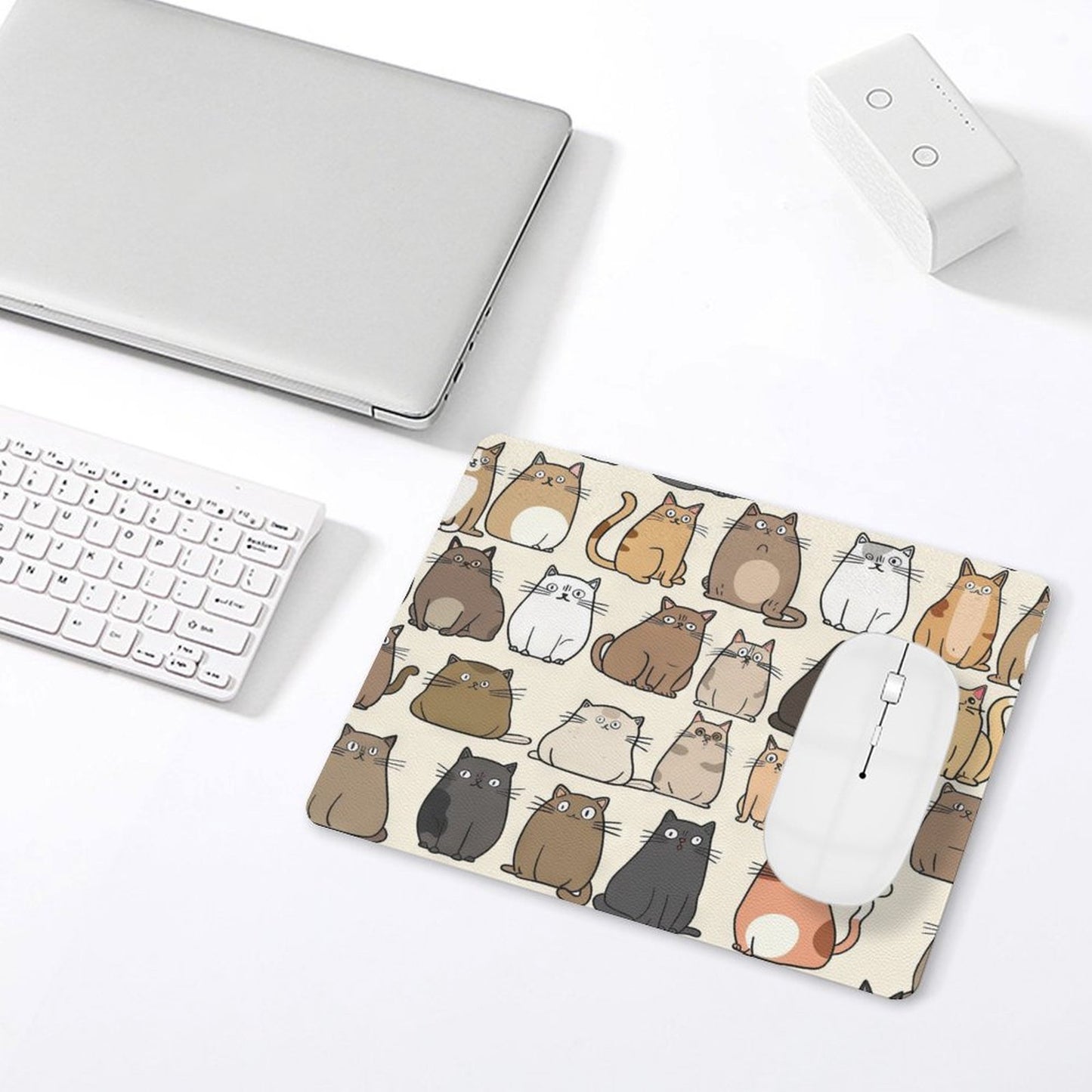 Lots Of Cats - Leather Mouse Pad