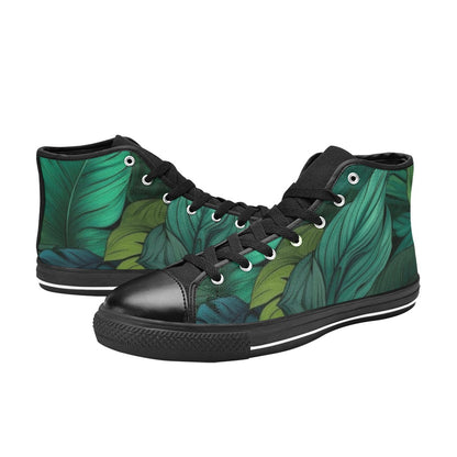 Tropical Leaves - Women's High Top Canvas Shoes