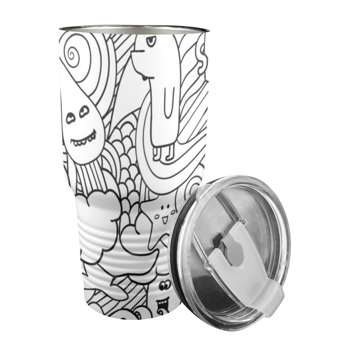 Black And White Creatures - 30oz Insulated Stainless Steel Mobile Tumbler