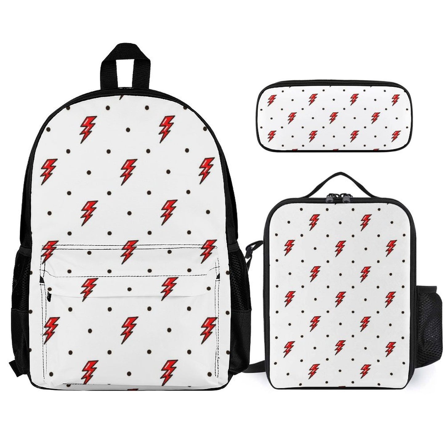 Red Lightning - School Backpack Three Piece Set