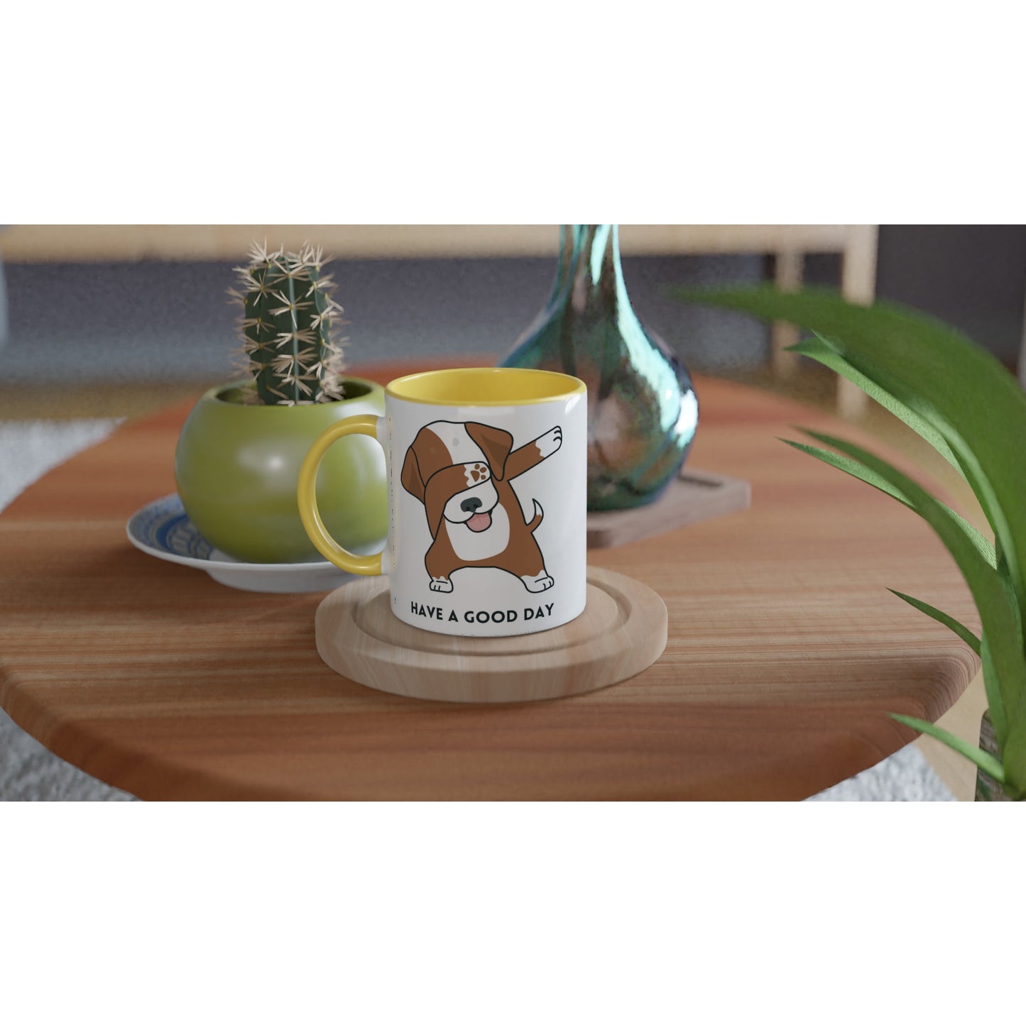 Dab Step Dog - White 11oz Ceramic Mug with Colour Inside Colour 11oz Mug animal