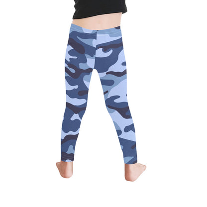 Blue Camouflage - Kid's Ankle Length Leggings