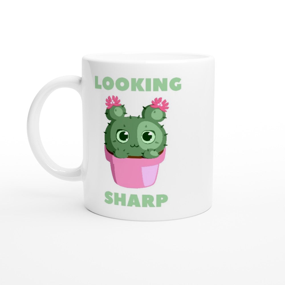 Cactus, Looking Sharp - White 11oz Ceramic Mug White 11oz Mug Globally Fulfilled Plants