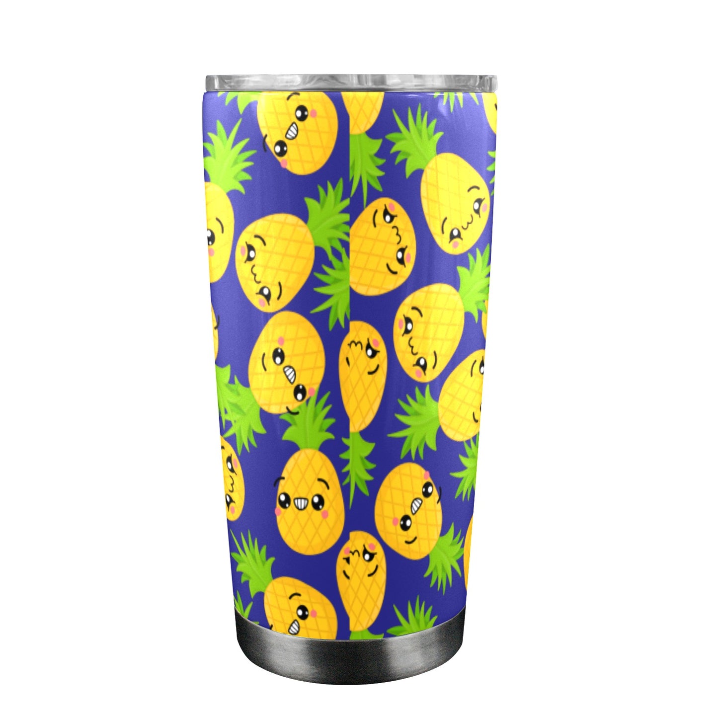 Cool Pineapples - 20oz Travel Mug with Clear Lid Clear Lid Travel Mug Food Printed Offshore