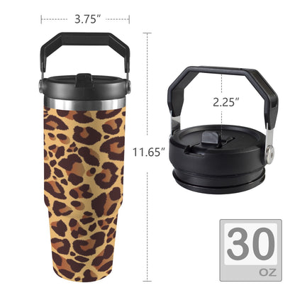 Leopard Print - 30oz Tumbler with Top Handle