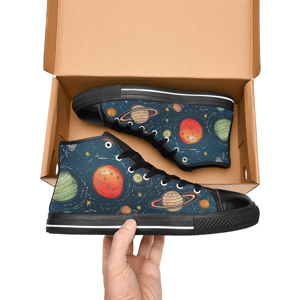 Galaxy - Men's High Top Canvas Shoes