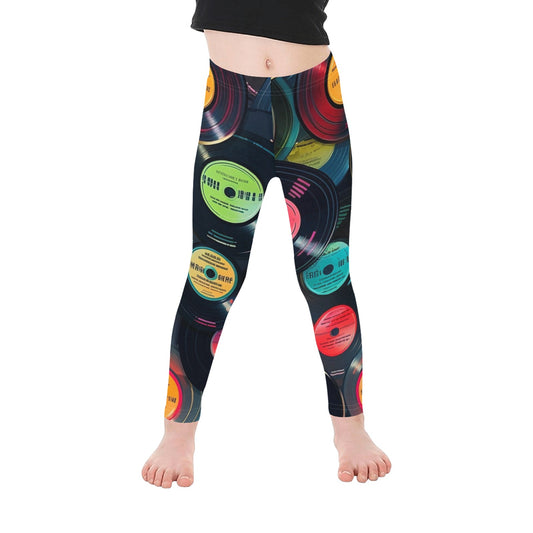 Retro Vinyl Records - Kid's Ankle Length Leggings