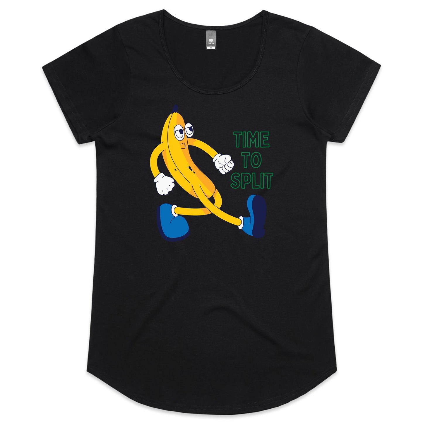 Banana, Time To Split - Womens Scoop Neck T-Shirt