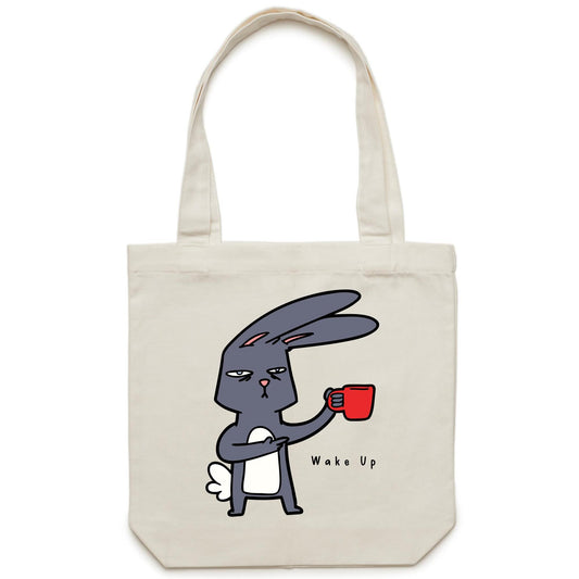 Wake Up, Coffee Rabbit - Canvas Tote Bag Default Title Tote Bag animal Coffee