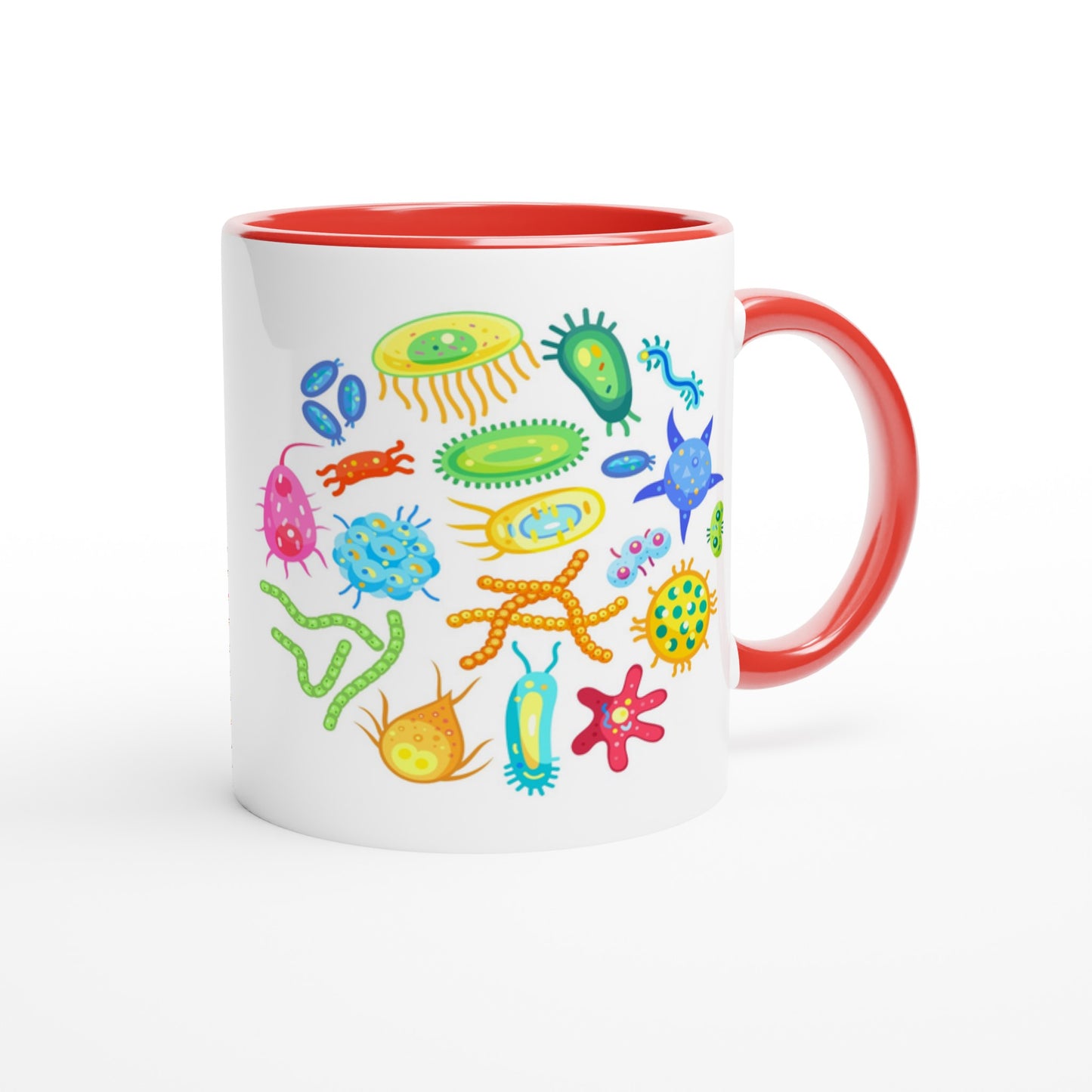 Under The Microscope - White 11oz Ceramic Mug with Colour Inside Colour 11oz Mug Science