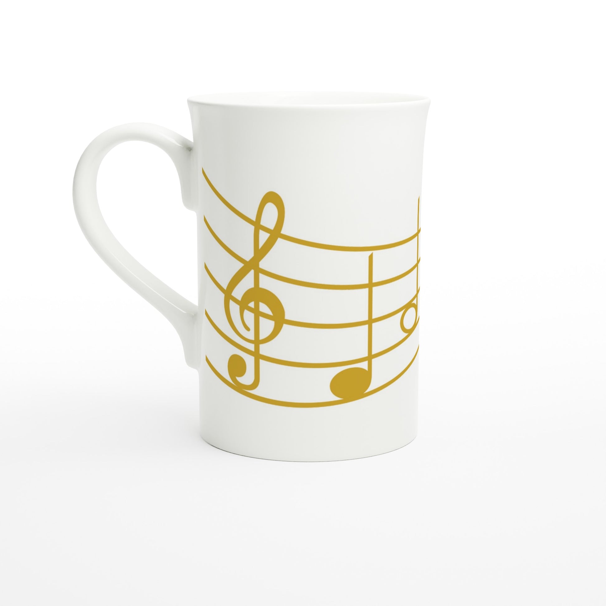 Music Stave - White 10oz Porcelain Slim Mug Default Title Porcelain Mug Music