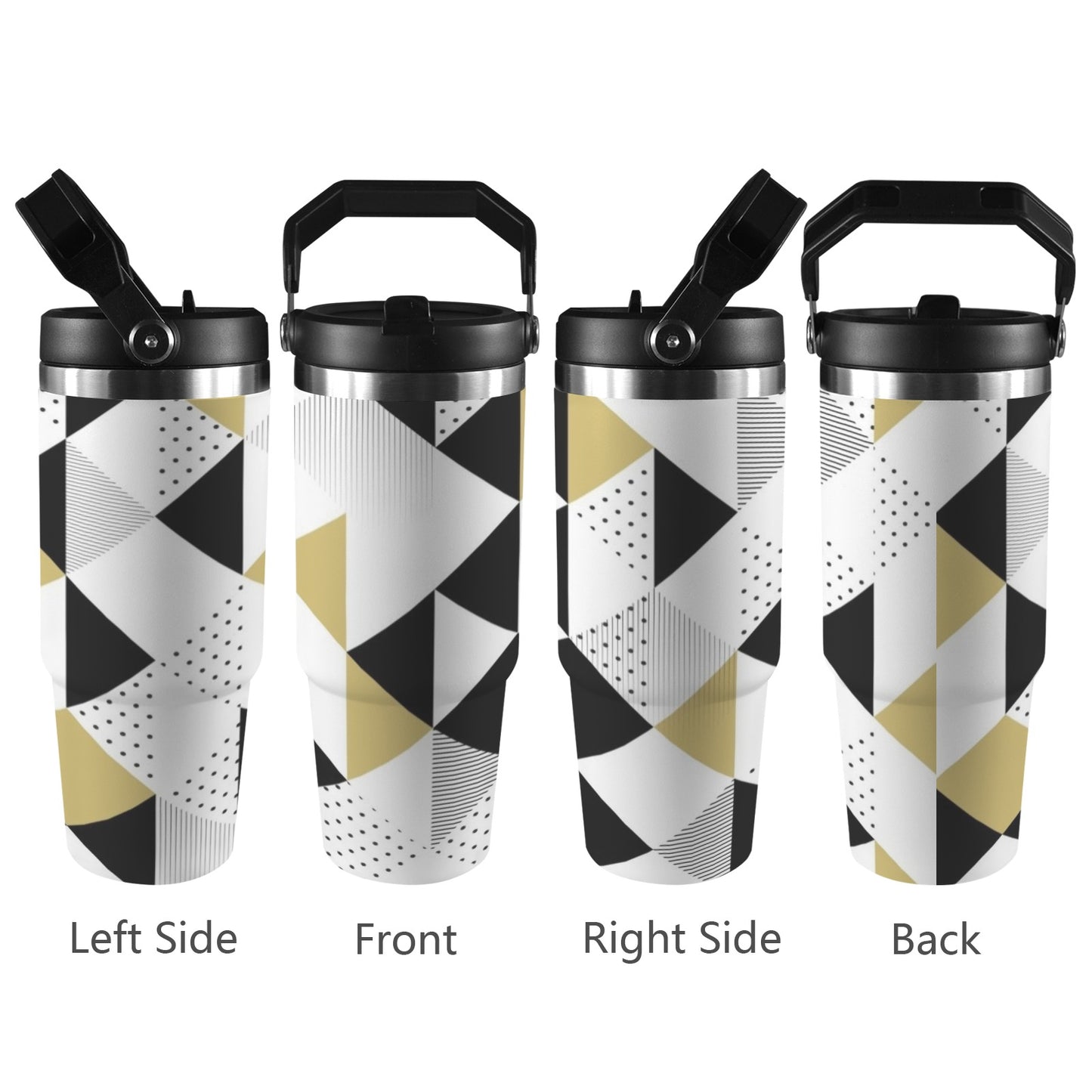 Triangles - 30oz Tumbler with Top Handle