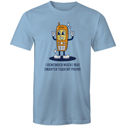 I Remember When I Was Smarter Than My Phone - Mens T-Shirt Carolina Blue Mens T-shirt Retro Tech