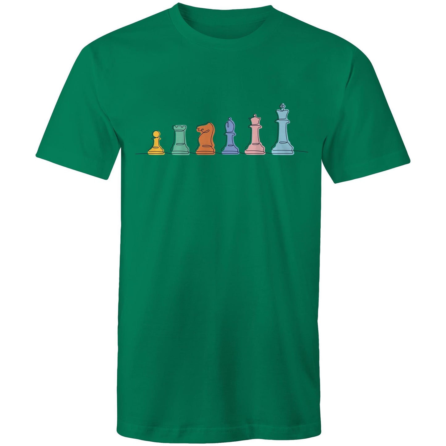 Chess - Mens T-Shirt Kelly Green Mens T-shirt Chess Games Printed In Australia