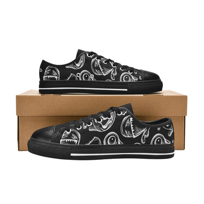 Monsters In Black And White - Women's Classic Canvas Shoes