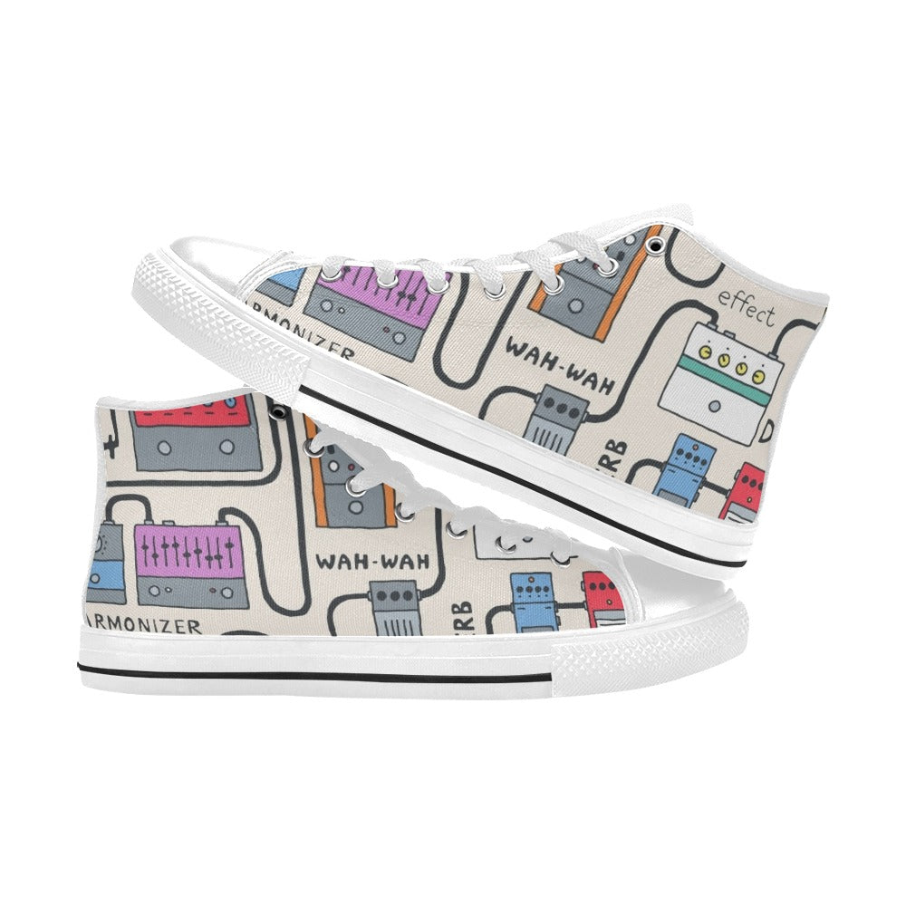 Guitar Pedals - Men's High Top Canvas Shoes