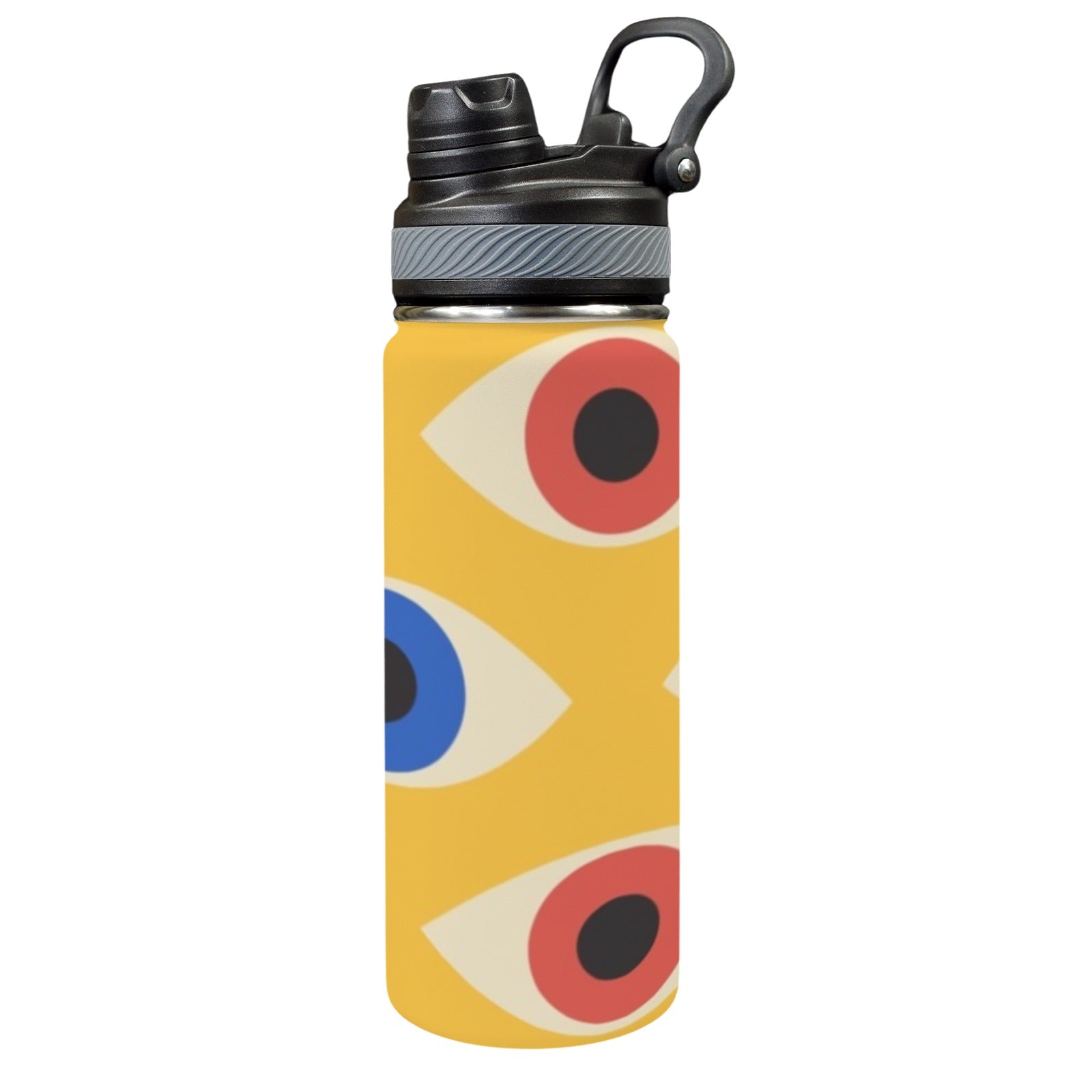 Eyes on Yellow - Insulated Water Bottle with Dual-Use Lid (18oz) Insulated Water Bottle with Dual-Use Lid (18oz) Printed Offshore