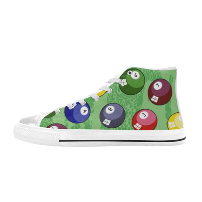 Pool Balls - Women's High Top Canvas Shoes