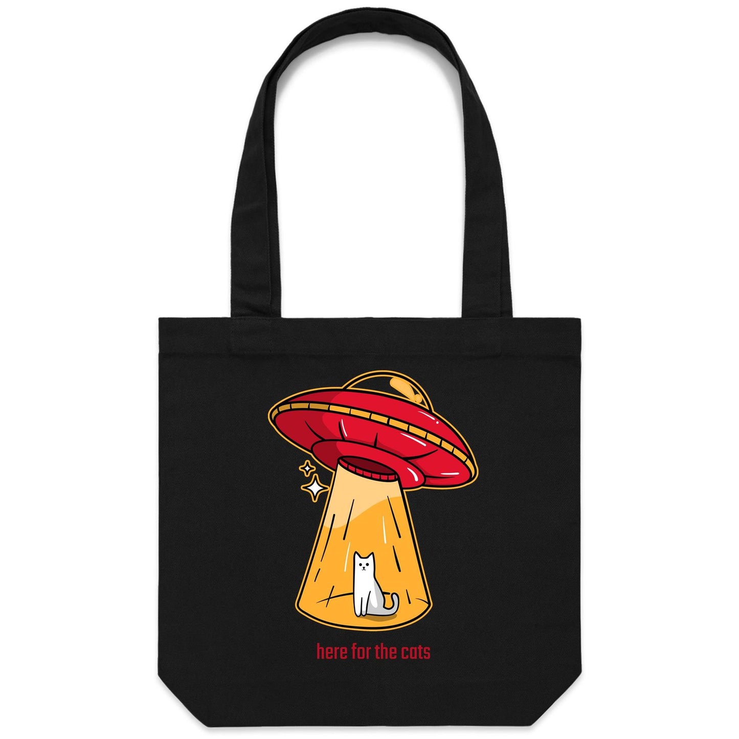 Here For The Cats, UFO - Canvas Tote Bag