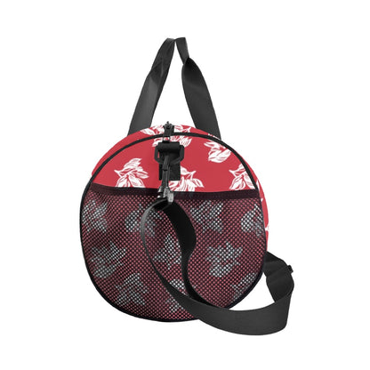 Red Retro Foliage, Hawaiian Flower - Duffle Bag