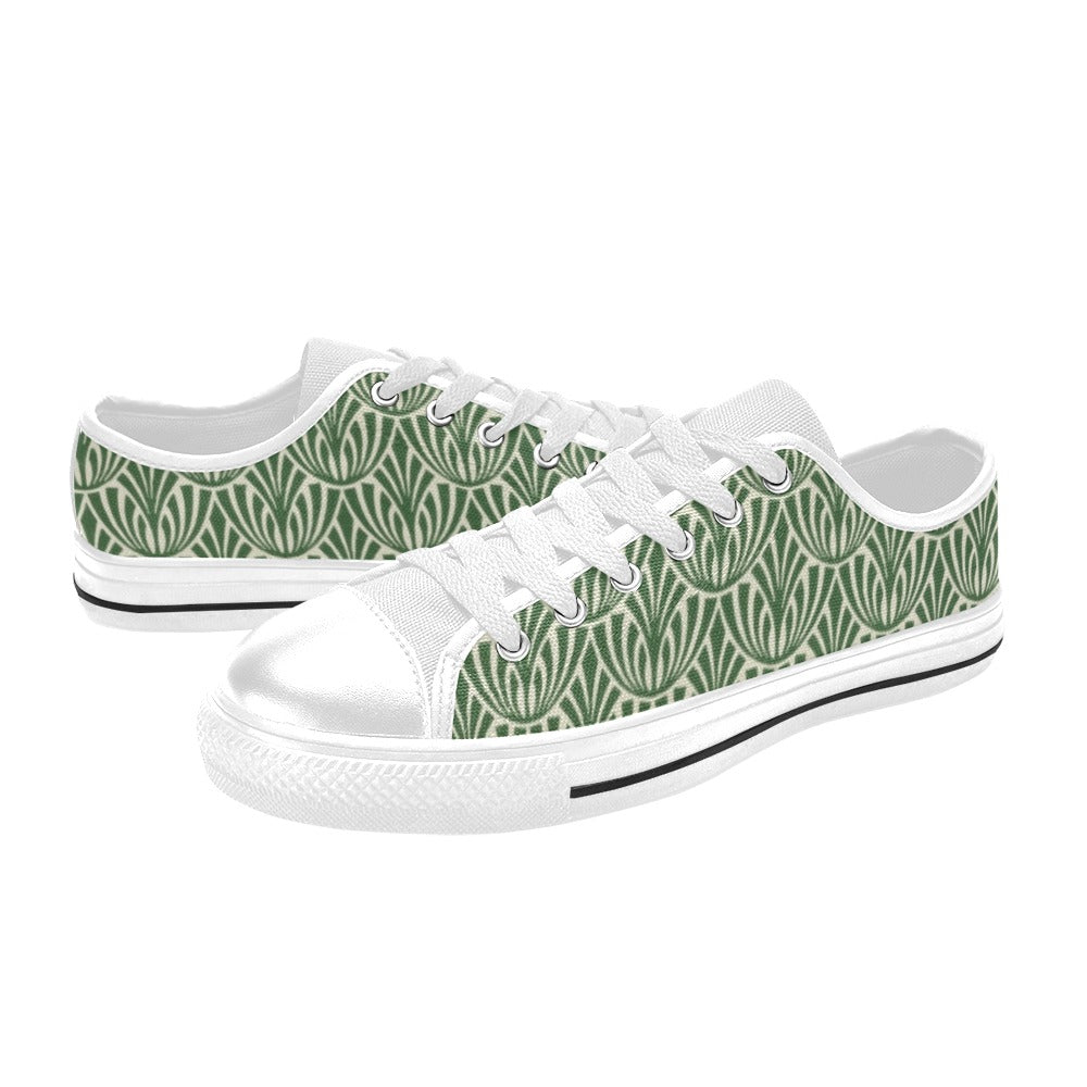 Green Pattern - Women's Classic Canvas Shoes