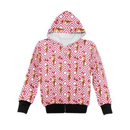 Cherry Ice Cream - Junior Girls Zip up Hoodie