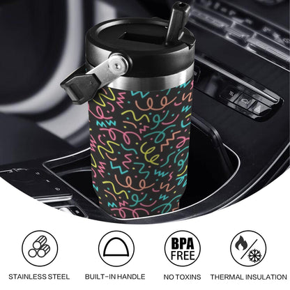 Squiggle Time - 30oz Tumbler with Top Handle