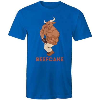 Beefcake, Bull, Gym - Mens T-Shirt Bright Royal Fitness T-shirt Fitness