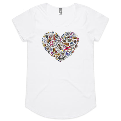 Heart Music - Womens Scoop Neck T-Shirt White Womens Scoop Neck T-shirt Music