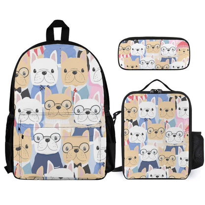 Dog Crowd - School Backpack Three Piece Set